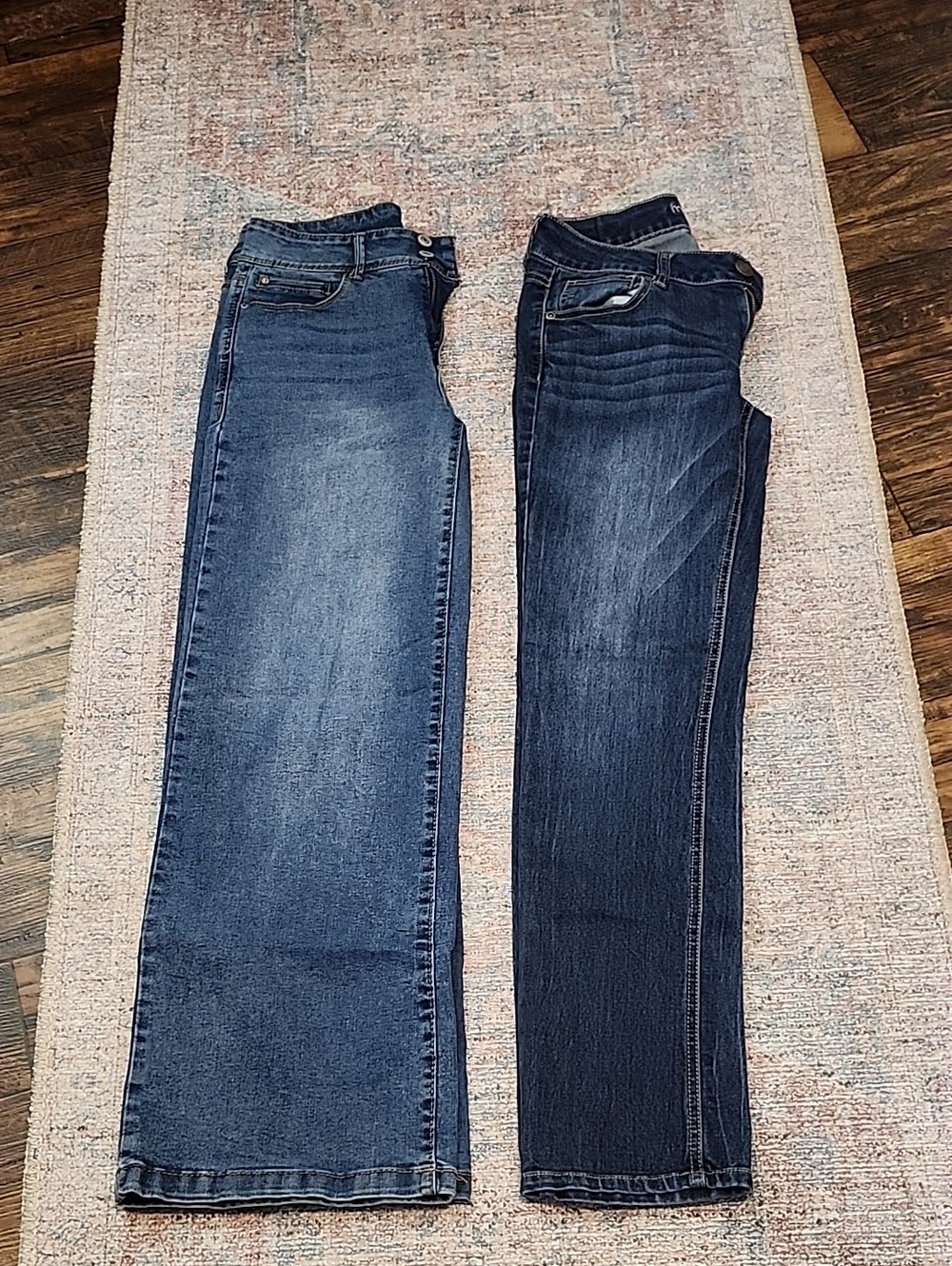 2 Pair Women’s Blue Denim Jeans - Classic Straight & Dark Wash